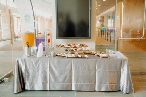 a table with food on it